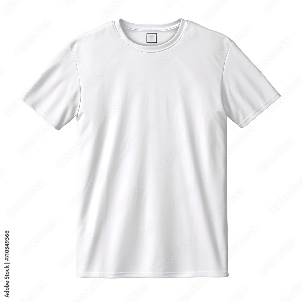White round neck shirt with a beautiful, isolated on transparent background White round neck shirt with a beautiful, isolated on transparent background