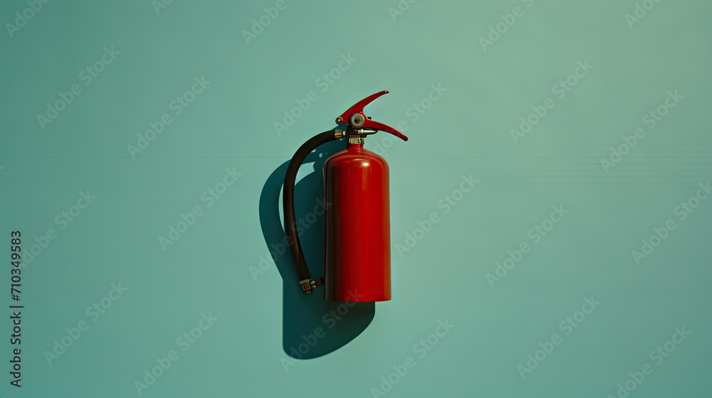 a fire extinguisher on a blue background