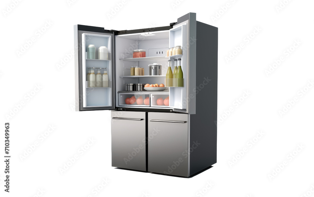 Refrigerator with Smart Features Elevating Food Storage On White or PNG Transparent Background. Refrigerator with Smart Features Elevating Food Storage On White or PNG Transparent Background.