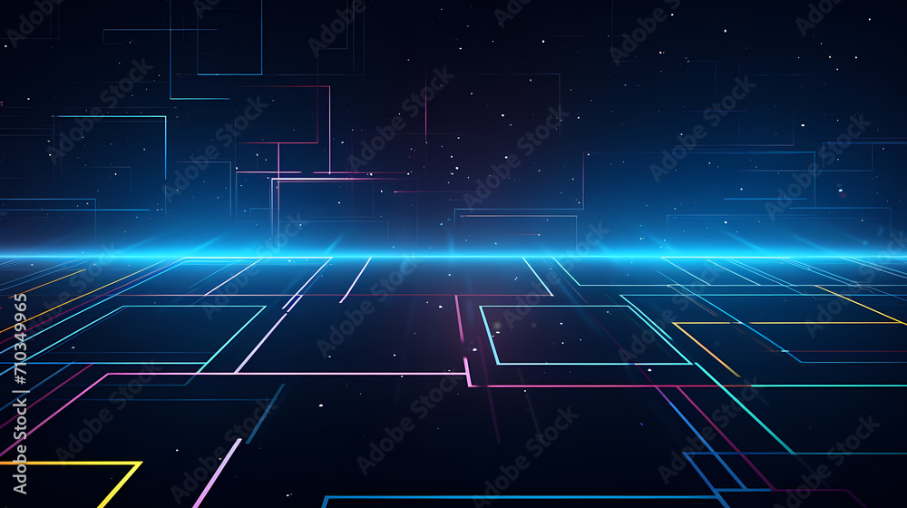 Obraz premium Abstract geometric lines background, technological lines background and light effects, 3D rendering