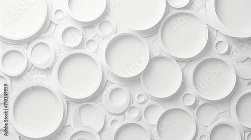 A pattern of white circles arranged on a wall. Suitable for background designs, interior decor, or abstract graphic elements for various print and digital media projects.