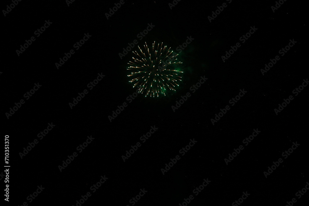 Fireworks in the night sky. Fireworks explosion against the dark sky. Fireworks in the night sky. Fireworks explosion against the dark sky.