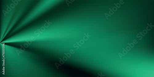 Abstract curved green shape on green background with lighting effects
