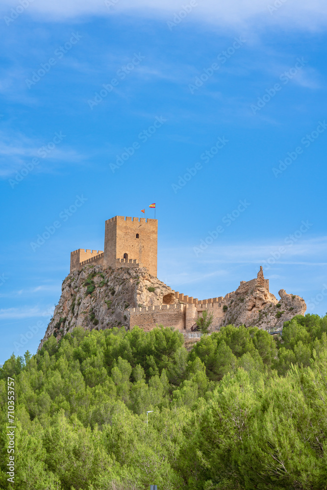 Sax Castle, medieval fortress on top of a mountain in Alicante province, Region of Valencia, Spain