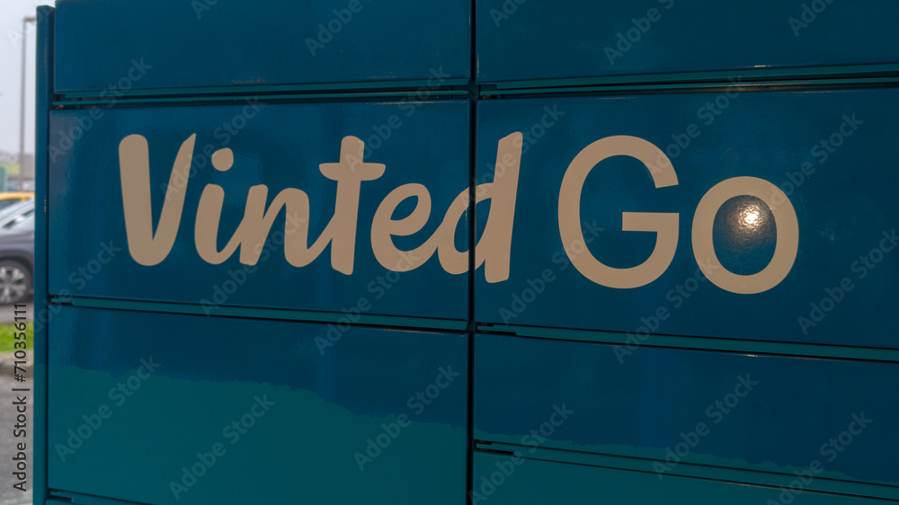 vinted go sign text and brand logo hub Locker Delivery Store boxes for selfservice delivery