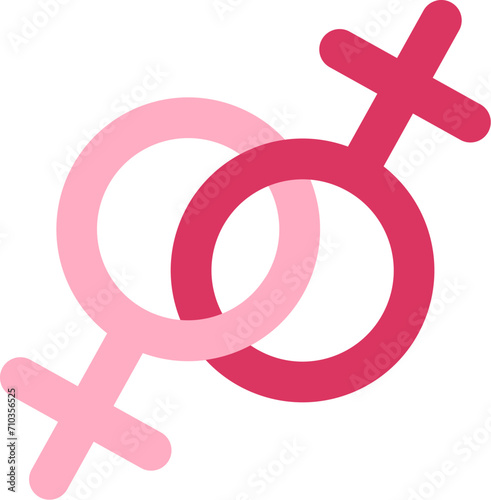 Lesbian couple love on valentine day icon vector. Homosexual woman relation and romance, female dating. Girl gender symbol, amour, flirting and romance, lgbt community flat cartoon illustration