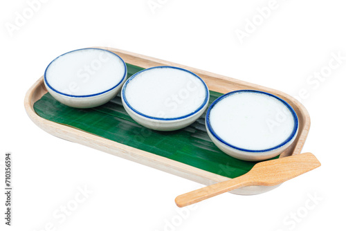 Thai dessert - Kanomtuay. Coconut milk custard. Made from rice flour, Coconut milk and coconut sugar.