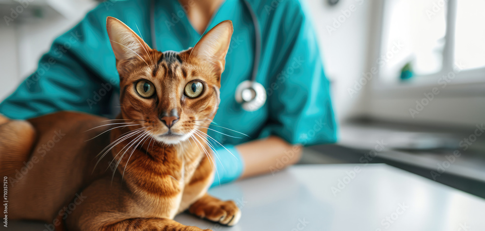 Generative AI, cute cat being examined by professional veterinarian in vet clinic
Generative AI, cute cat being examined by professional veterinarian in vet clinic