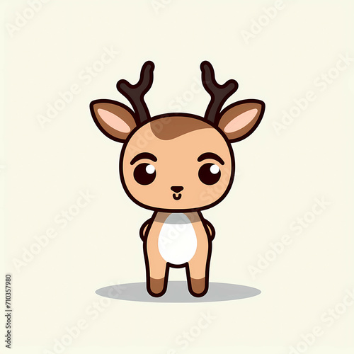 A Very Cute Raindeer  A Cartoon Of A Deer