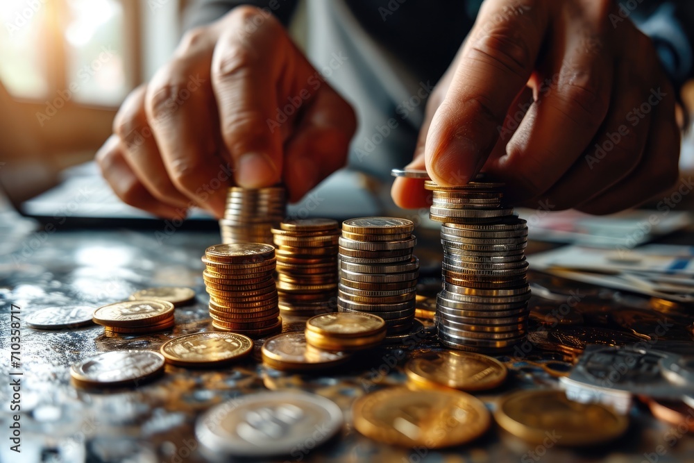 The concept of money, saving, investing, bracelet results. The concept of money, saving, investing, bracelet results.