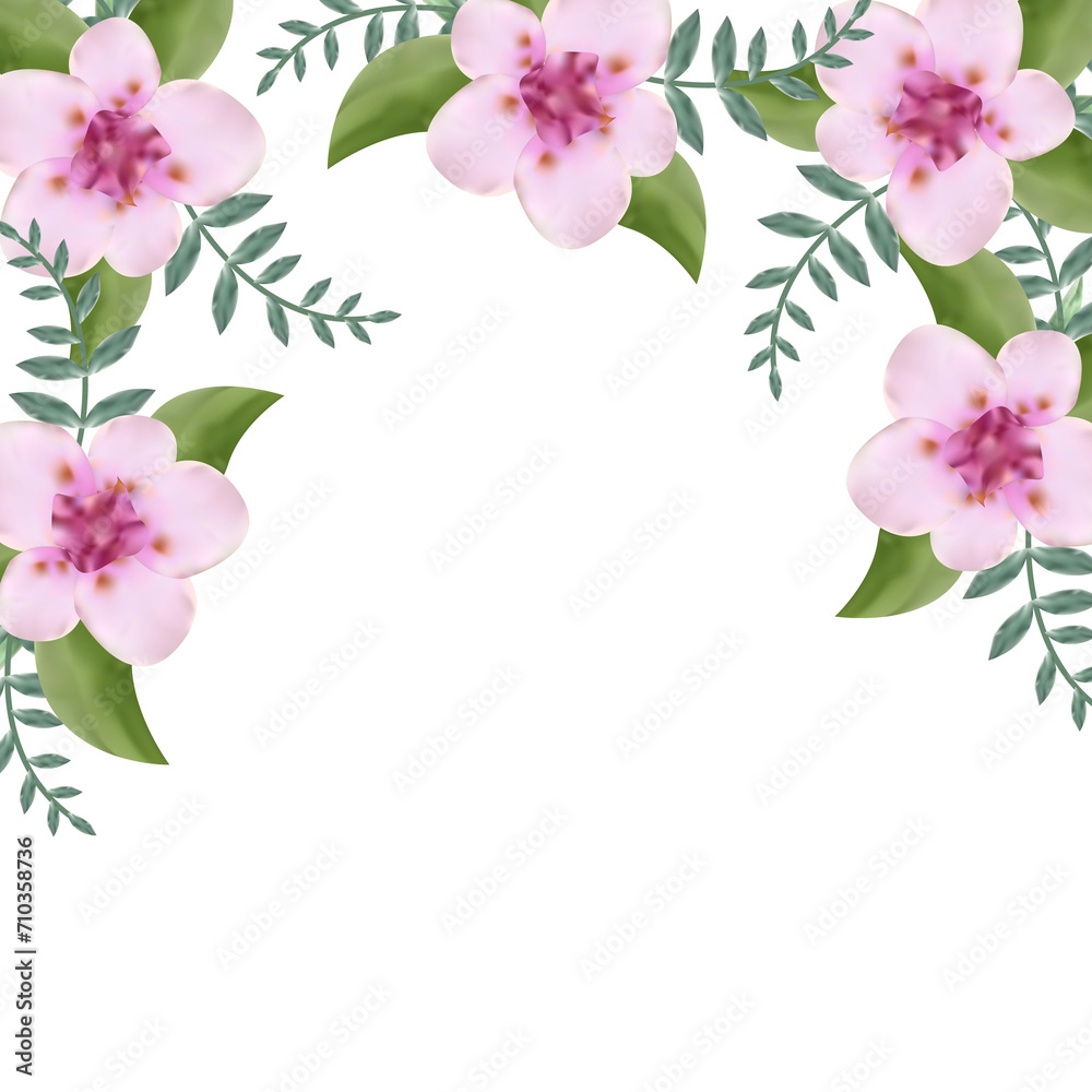 Naklejka premium wedding flower frame