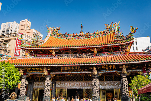 台湾 taipei、龍山寺の風景