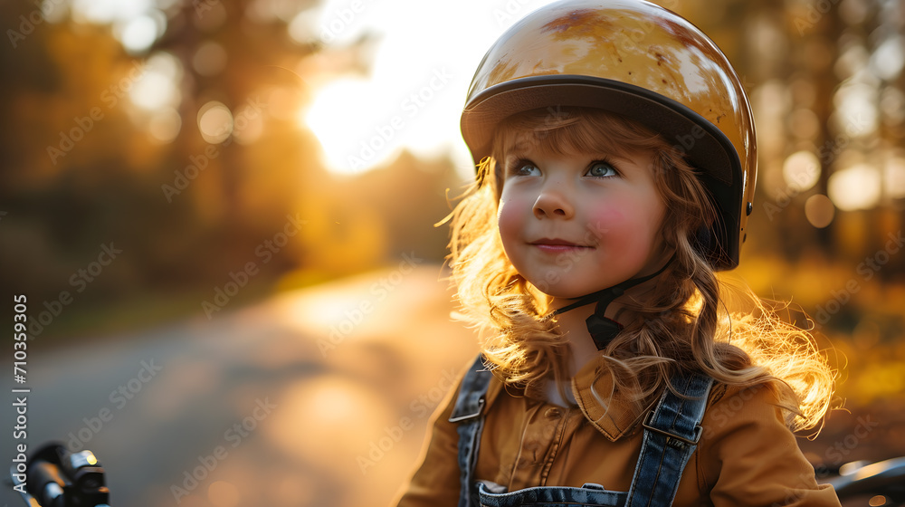 A four-year-old girl is equipped with a helmet, activities such as riding a scooter, bicycle, or balance bike with due consideration for safety measures. AI Generated A four-year-old girl is equipped with a helmet, activities such as riding a scooter, bicycle, or balance bike with due consideration for safety measures. AI Generated