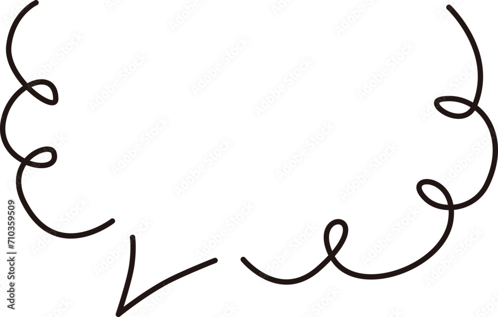 Cloud-shaped handwritten speech bubble frame, simple line style
Cloud-shaped handwritten speech bubble frame, simple line style