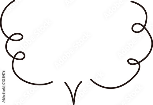 Cloud-shaped handwritten speech bubble frame, simple line style
