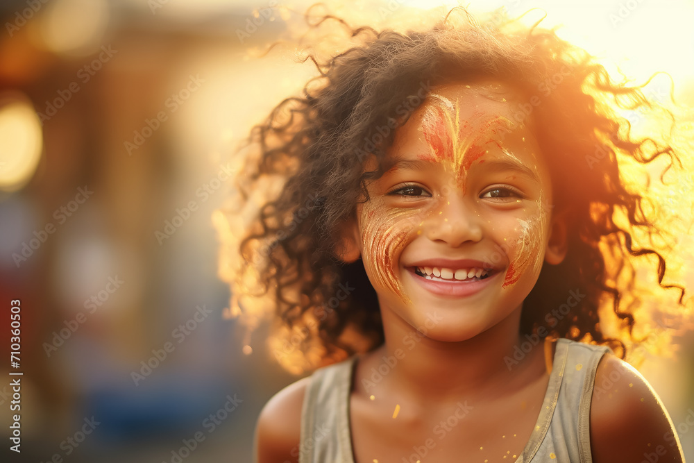 A happy smiling kid who is coloring on the book, lite blurry background, closeup view A happy smiling kid who is coloring on the book, lite blurry background, closeup view
