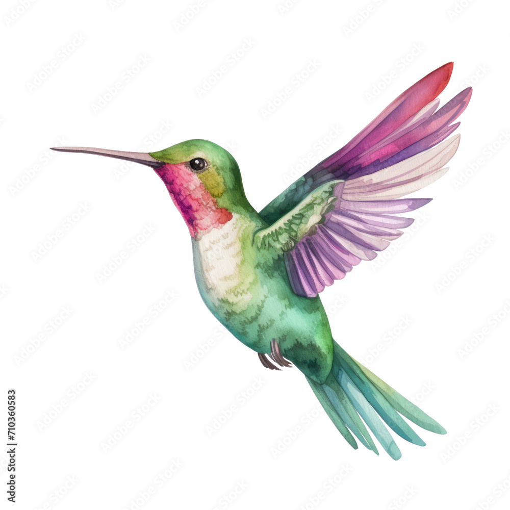 Obraz premium Hummingbird clipart for graphic resources watercolor PNG transparent background