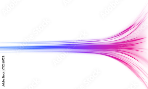 Expressway, the effect of car headlights. Low-poly construction of fine lines.  Vector PNG. Image of speed motion on the road.	