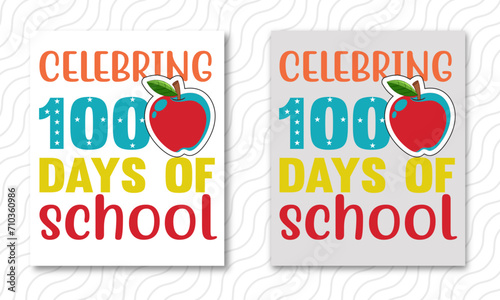 100th day of virtual school - Good for clothes, gift sets, photos or motivation posters. Preschool education T shirt typography design. Welcome back to School.