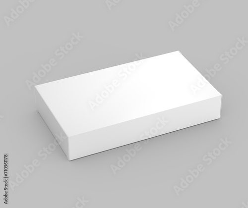 3d Empty White Rectangular Box Mockup For Pharmacy Packaging Concept Grey Background 3d Illustration © Hammad