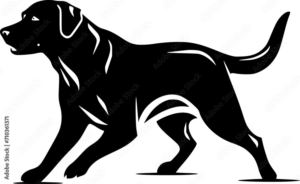 Labrador Dog SVG Simple Black Design Running Left Labrador Dog SVG Simple Black Design Running Left