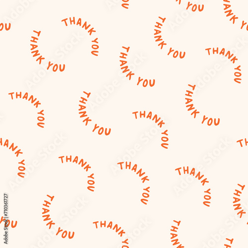Seamless hand drawn thank you pattern