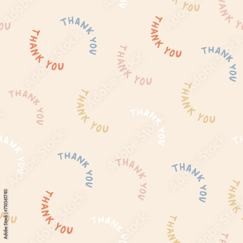 Seamless hand drawn thank you pattern