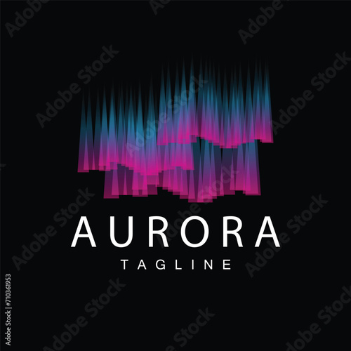 Aurora Logo, Sky Nature Landscape Design, Symbol Vector Illustration Template