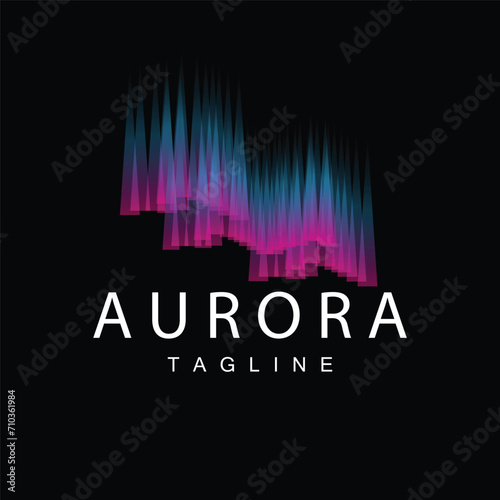 Aurora Logo, Sky Nature Landscape Design, Symbol Vector Illustration Template