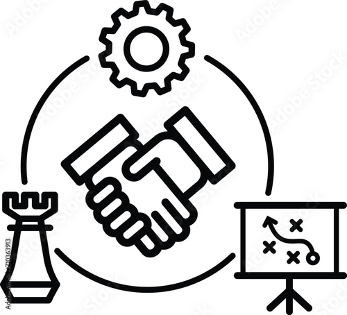 strategic partnership icon vector sign
