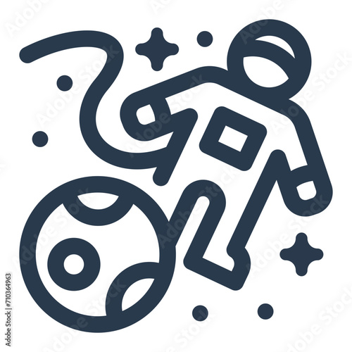 Zero Gravity Spacewalk Vector Icon Illustration