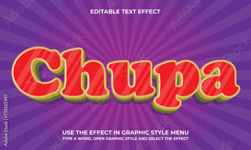 Vector 3D Bold Chupa Text Effect