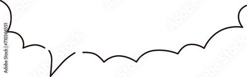 Spiky handwritten speech bubble frame, simple line style
 photo