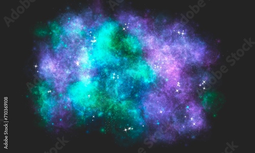 Purple and Green Space Galaxy Nebula Background Wallpaper	
