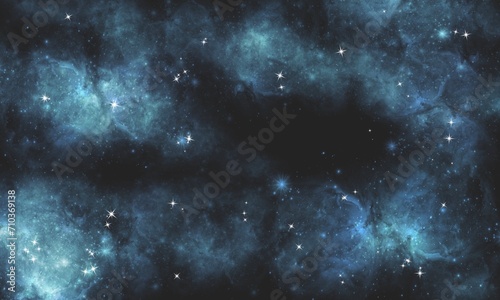 Blue Space Galaxy Nebula Background Wallpaper	