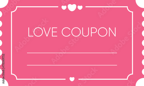 Isolated love coupon template