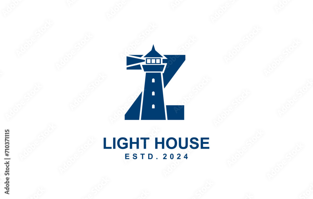 Z Letter light house logo template for symbol of business identity