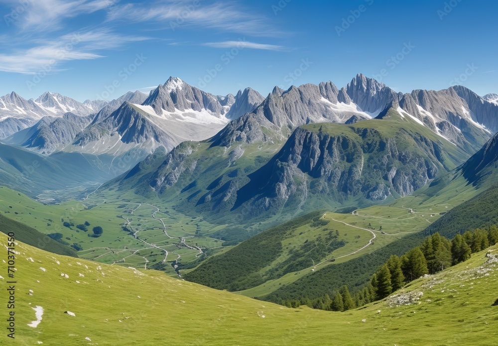 Panoramic View of the Pyrenees Wilderness, France
Panoramic View of the Pyrenees Wilderness, France