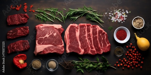 a set of things related to beef steak and compositionally and meaningfully making up a single whole