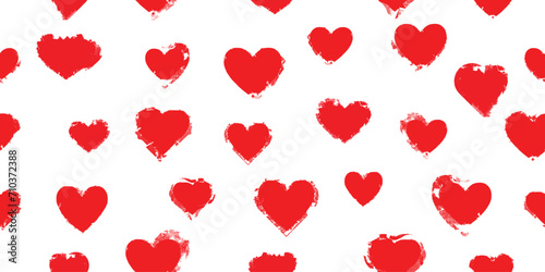 Vector Illustration. Seamless Pattern . Vintage Heart Background. Abstract endless pattern with grunge hearts. 
