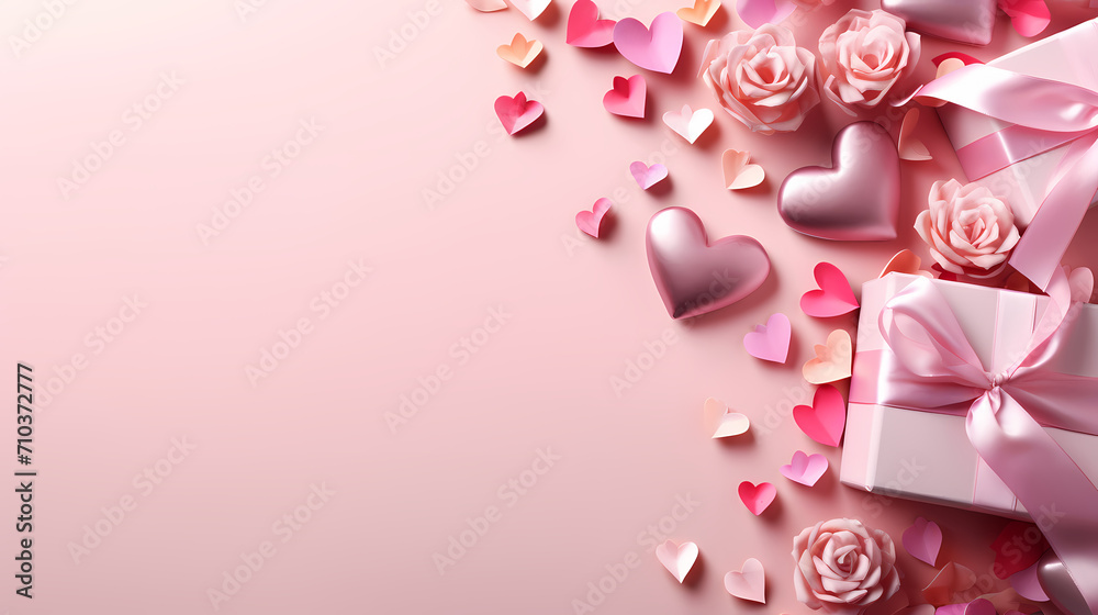 Valentine's Day, love and romance background, background with heart shapes