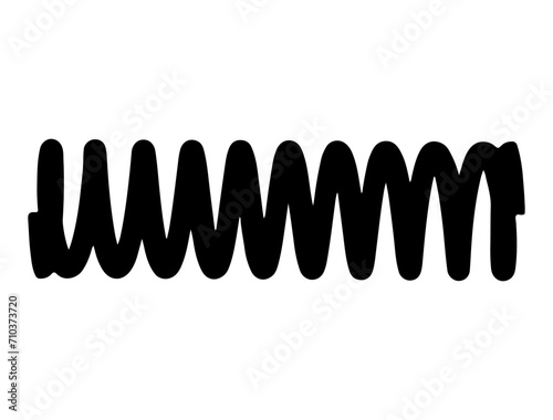 Metal Spring silhouette vector art white background
