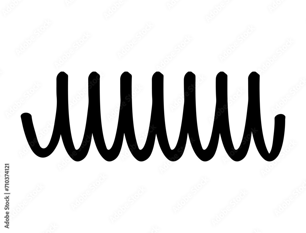 Obraz premium Metal Spring silhouette vector art white background