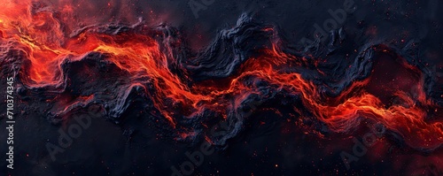Inferno unleashed. Captivating image of active volcano eruption featuring fiery lava flow intense flames and stunning display of nature power photo
