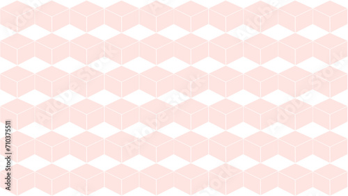 Pink background with rhombus and cubes