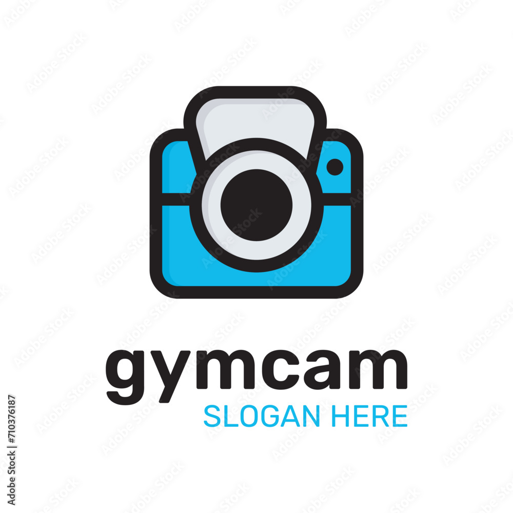 camera gym logo, kettlebell fitness gym, camera and kettlebell combined logo, modern and flat style logo camera gym logo, kettlebell fitness gym, camera and kettlebell combined logo, modern and flat style logo