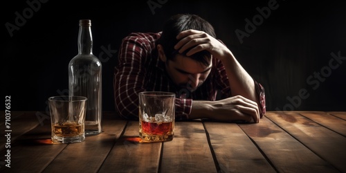alcohol addiction concept close up