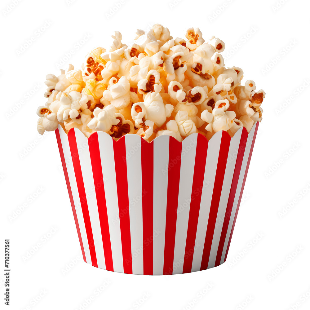 box of popcorn, isolated on white background, PNG