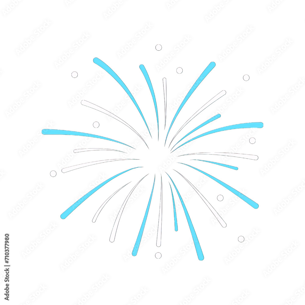 Obraz premium colorfull fireworks elements isolated on transparent background