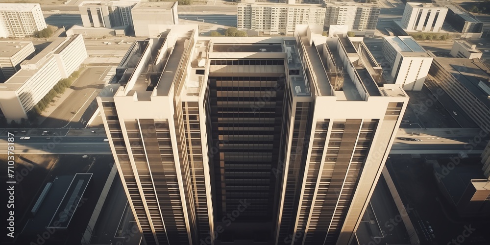 Fototapeta premium High-rise building view from drone.